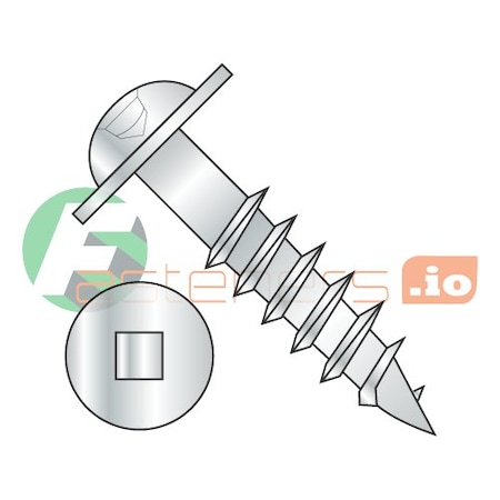 Newport Fasteners Wood Screw, #10, 2-1/2 in, Zinc Plated Steel Round Head Square Drive, 1750 PK 541310